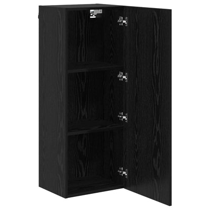 Tv Wall Cabinet 40,5 X 30 X 102 Cm Černý Dub Kompozitní Dřevo