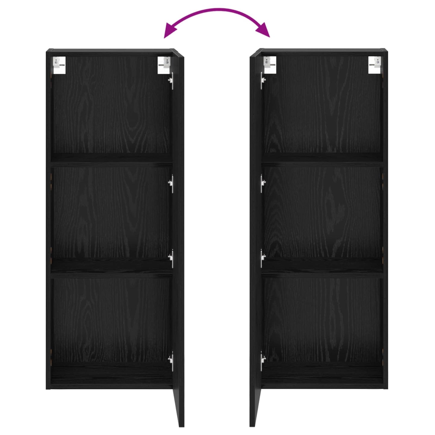 Tv Wall Cabinet 40,5 X 30 X 102 Cm Černý Dub Kompozitní Dřevo