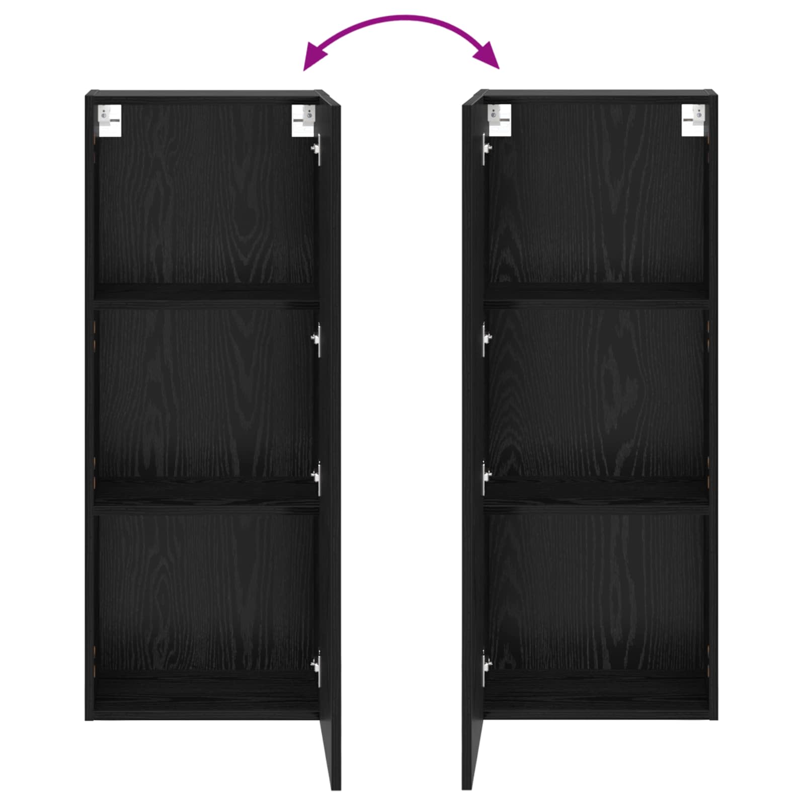 Tv Wall Cabinet 40,5 X 30 X 102 Cm Černý Dub Kompozitní Dřevo