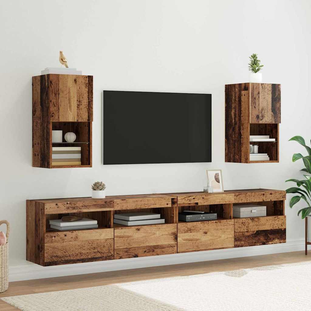 Nástěnná Tv Skříň 30,5 X 30 X 60 Cm Staré Dřevo