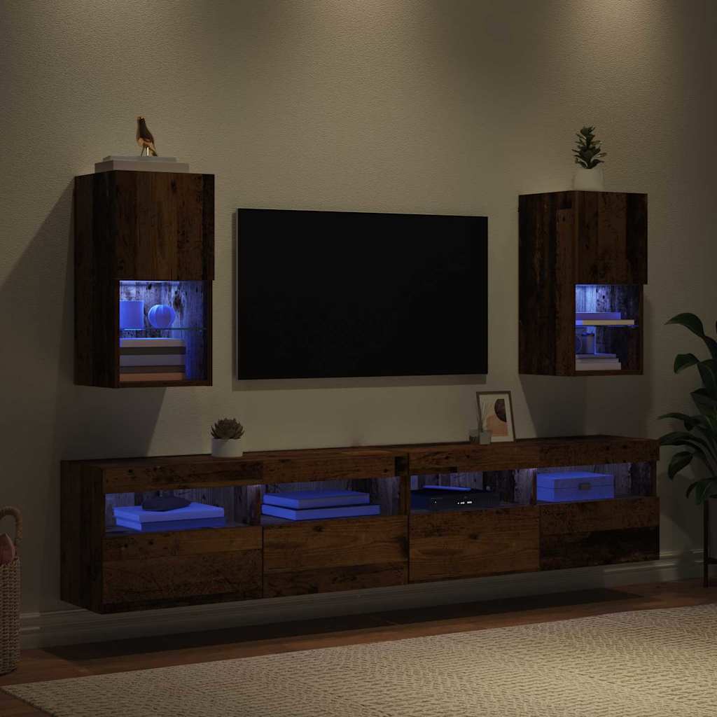 Nástěnné Tv Skříně 2 Pcs Staré Dřevo Kompozitní Dřevo