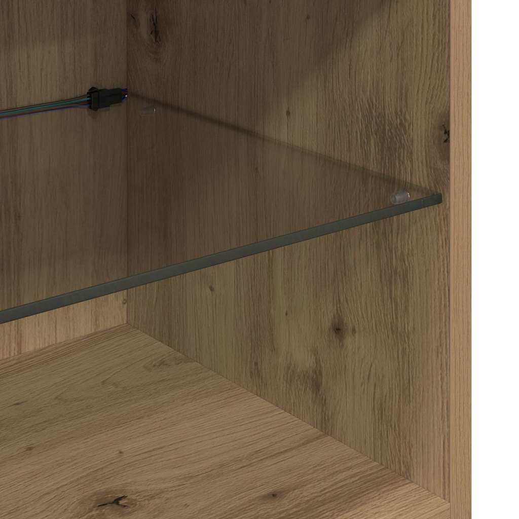 Nástěnné Tv Skříně 2 Pcs Artisanový Dub Kompozitní Dřevo