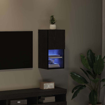 Nástěnná Tv Skříň 30,5 X 30 X 60 Cm Černý Dub Kompozitní Dřevo