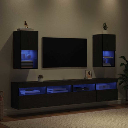 Nástěnné Tv Skříně 2 Pcs Černý Dub Kompozitní Dřevo