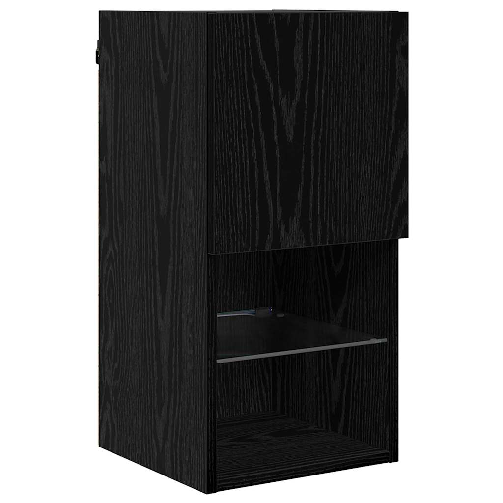 Nástěnné Tv Skříně 2 Pcs Černý Dub Kompozitní Dřevo