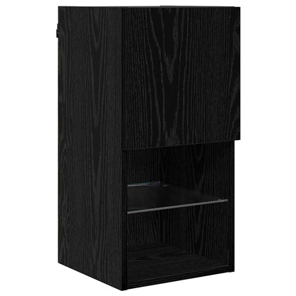 Nástěnné Tv Skříně 2 Pcs Černý Dub Kompozitní Dřevo