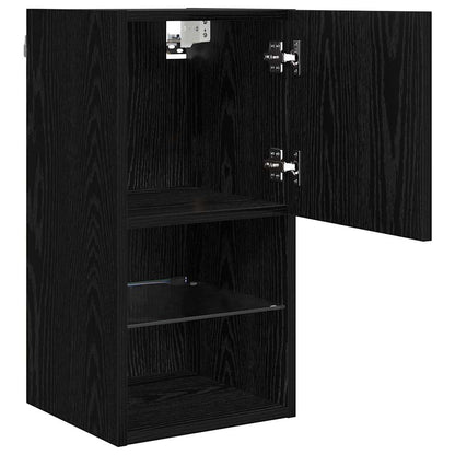 Nástěnné Tv Skříně 2 Pcs Černý Dub Kompozitní Dřevo