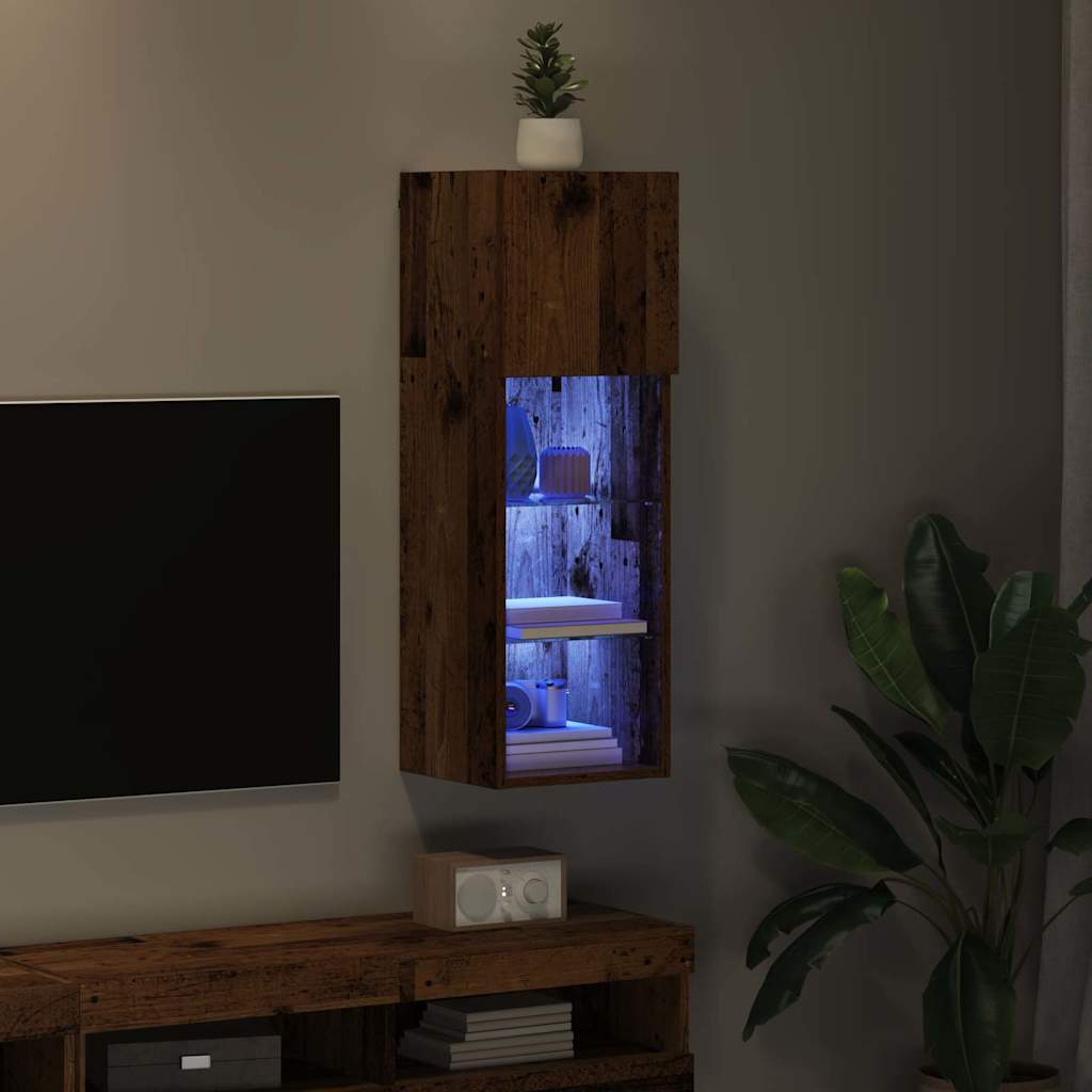 Nástěnná Tv Skříň 30,5 X 30 X 90 Cm Staré Dřevo