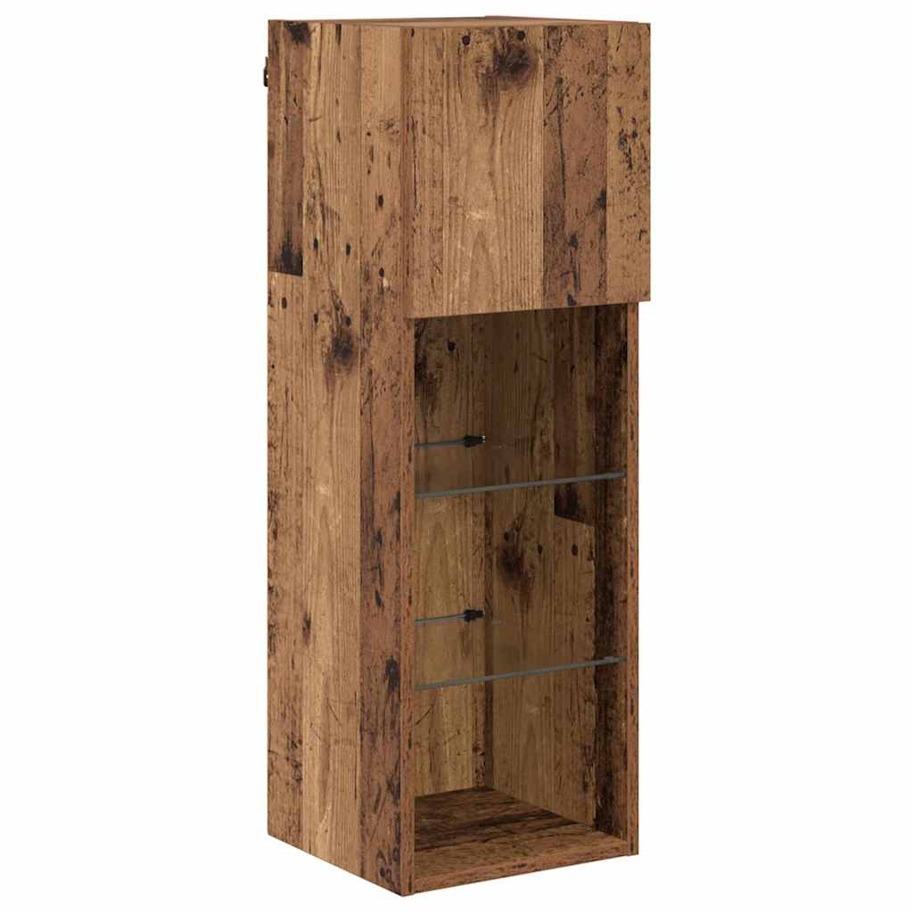 Nástěnná Tv Skříň 30,5 X 30 X 90 Cm Staré Dřevo