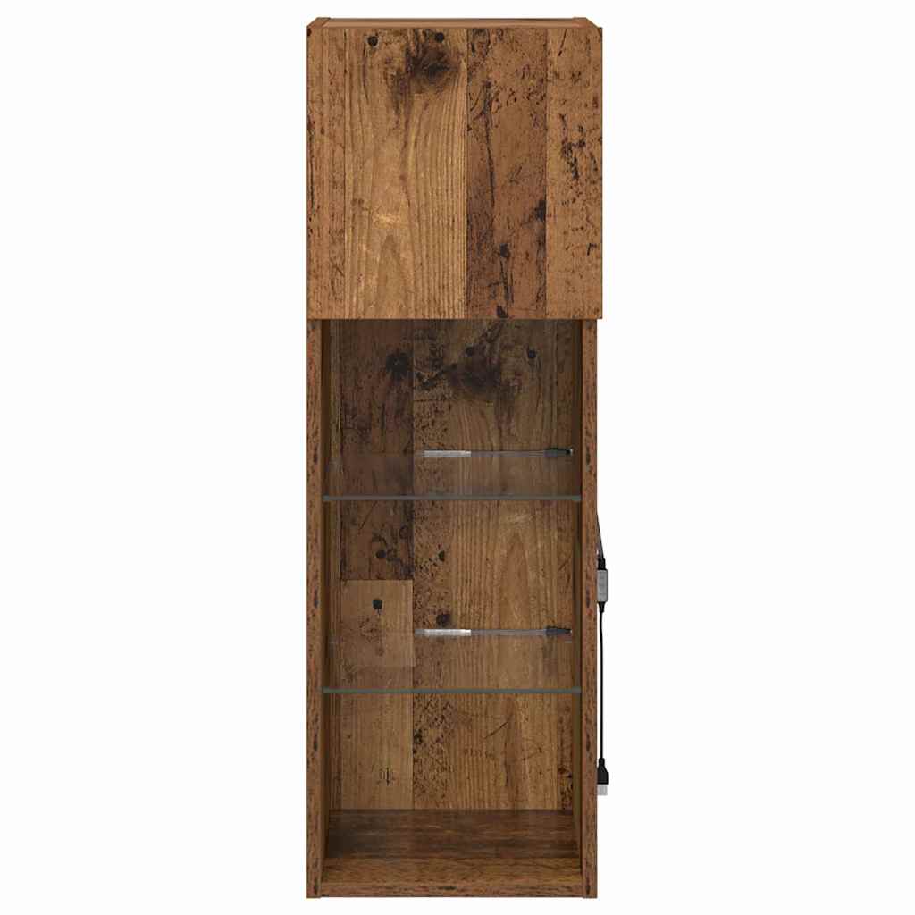 Nástěnná Tv Skříň 30,5 X 30 X 90 Cm Staré Dřevo