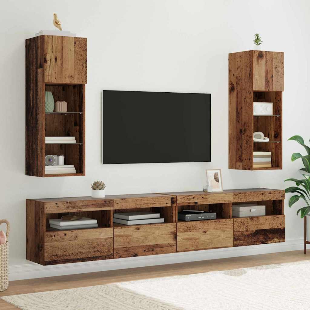Nástěnné Tv Skříně 2 Pcs Staré Dřevo Kompozitní Dřevo