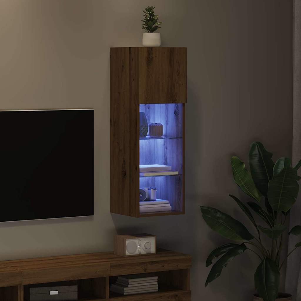 Nástěnná Tv Skříň 30,5 X 30 X 90 Cm Artisanový Dub