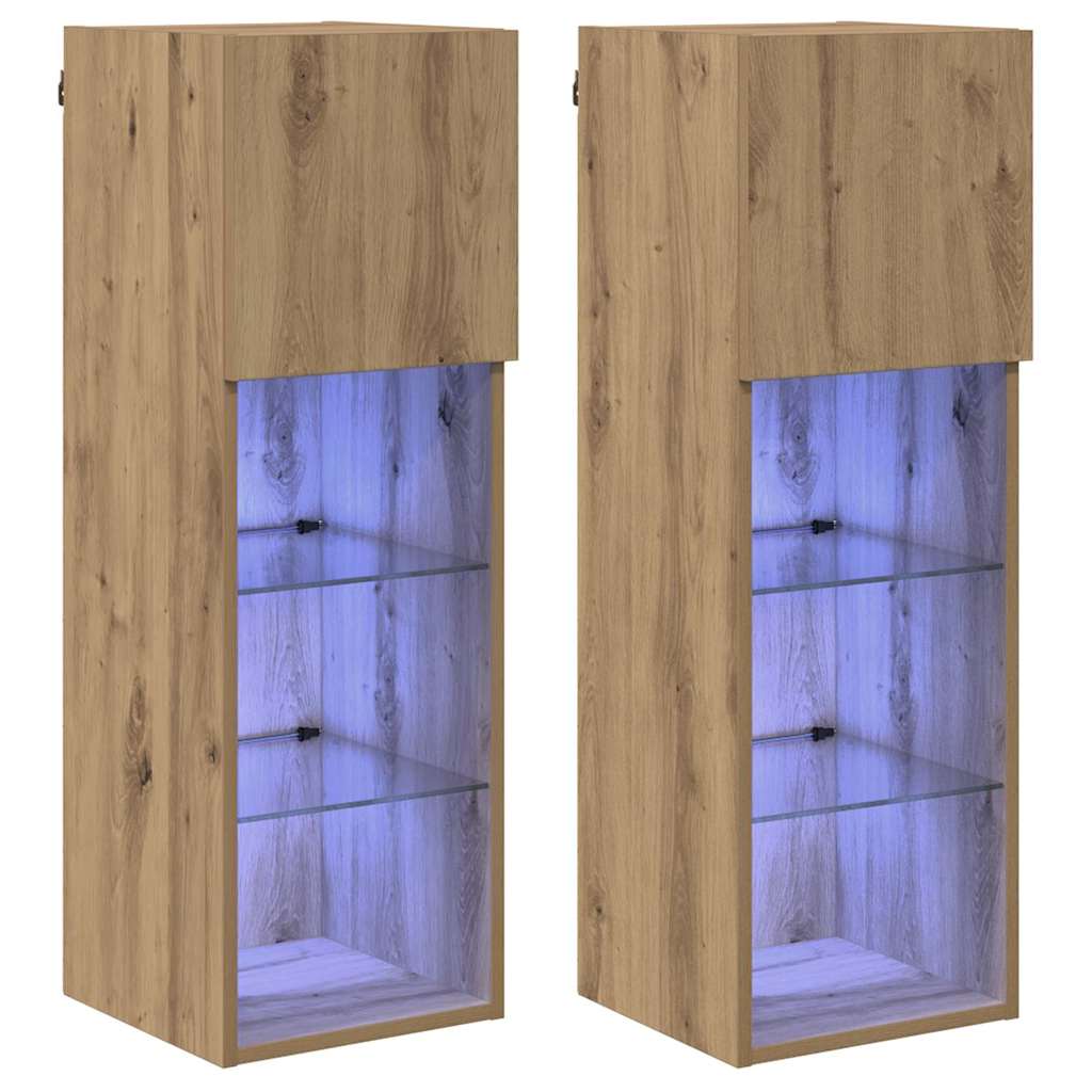 Nástěnné Tv Skříně 2 Pcs Artisanový Dub Kompozitní Dřevo