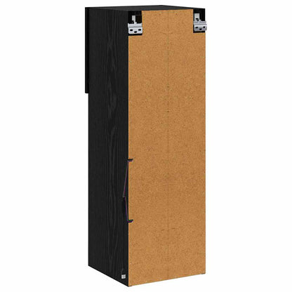 Nástěnná Tv Skříň 30,5 X 30 X 90 Cm Černý Dub Kompozitní Dřevo