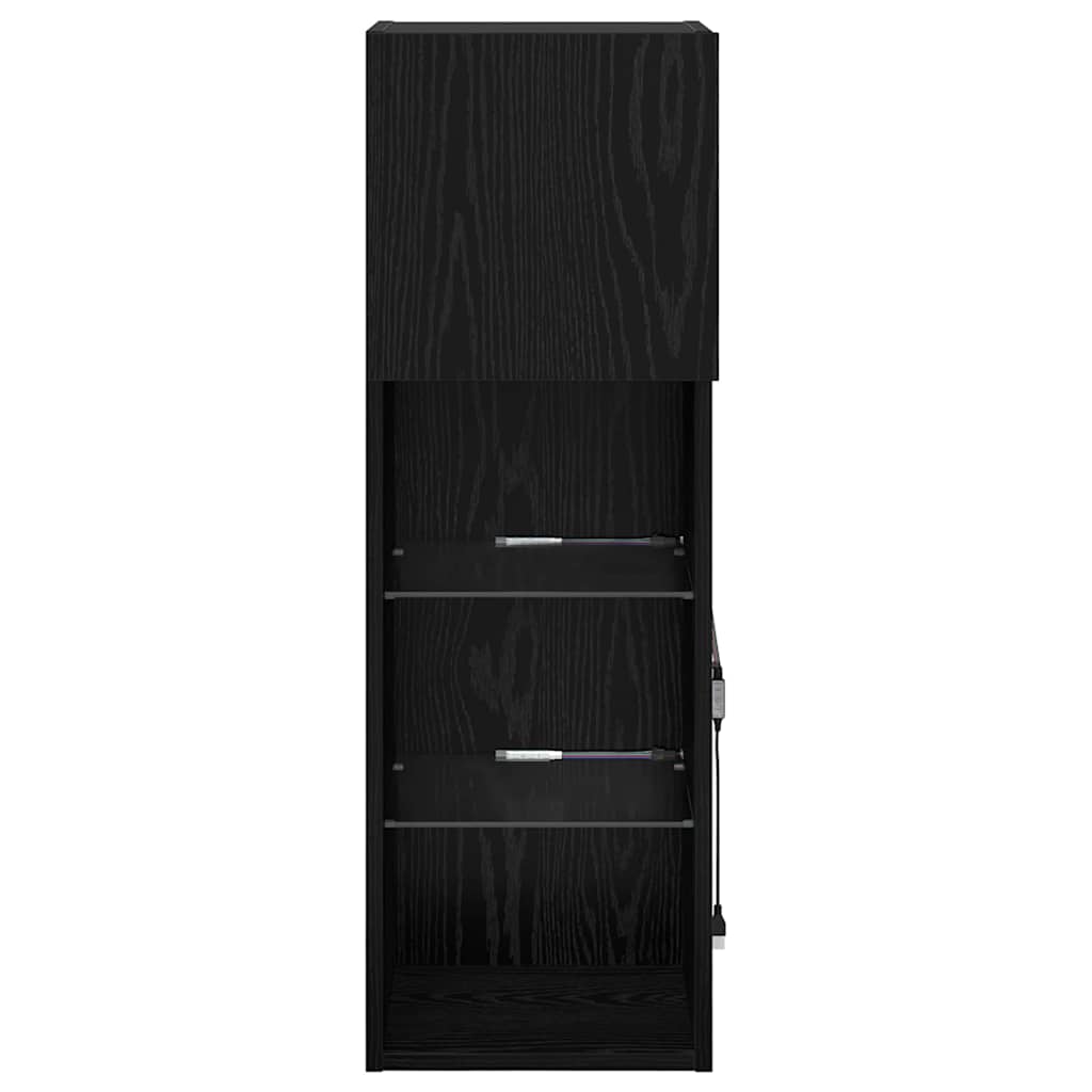Nástěnné Tv Skříně 2 Pcs Černý Dub Kompozitní Dřevo
