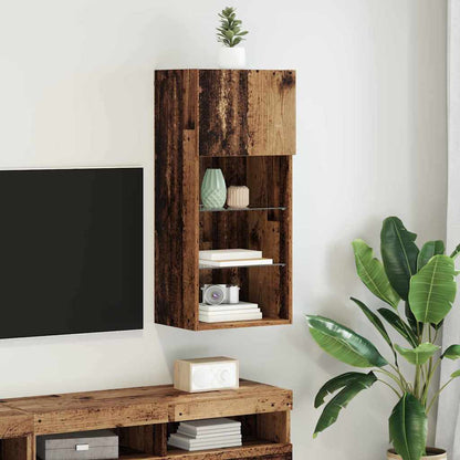 Nástěnná Tv Skříň 40,5 X 30 X 90 Cm Staré Dřevo