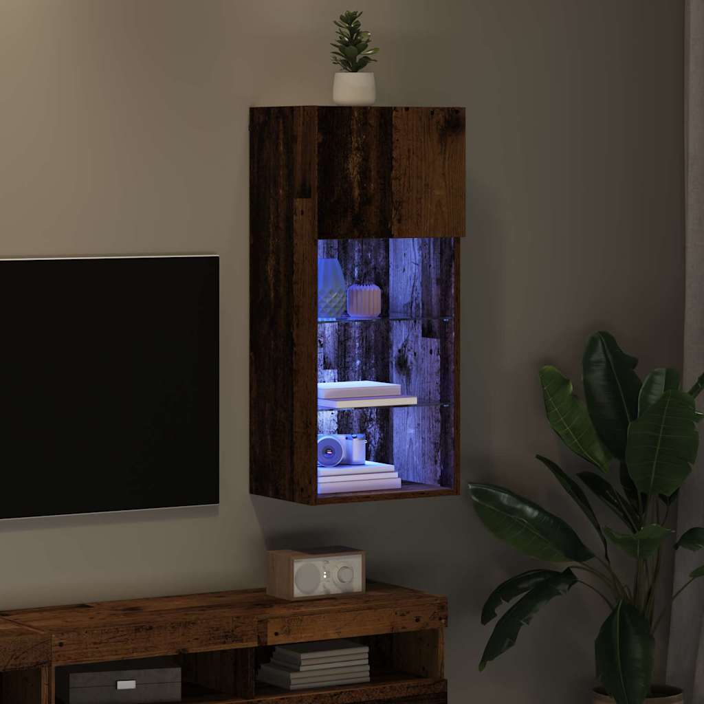 Nástěnná Tv Skříň 40,5 X 30 X 90 Cm Staré Dřevo