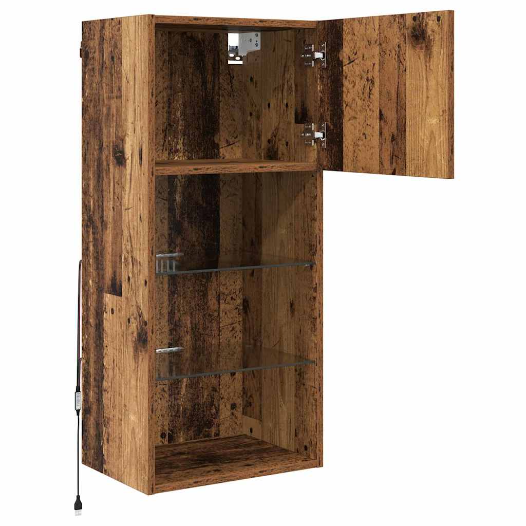 Nástěnná Tv Skříň 40,5 X 30 X 90 Cm Staré Dřevo