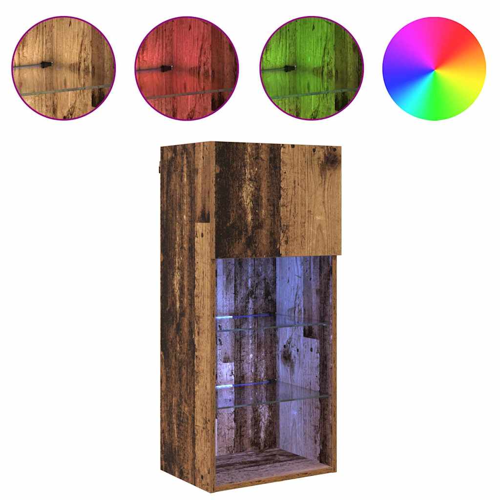 Nástěnná Tv Skříň 40,5 X 30 X 90 Cm Staré Dřevo