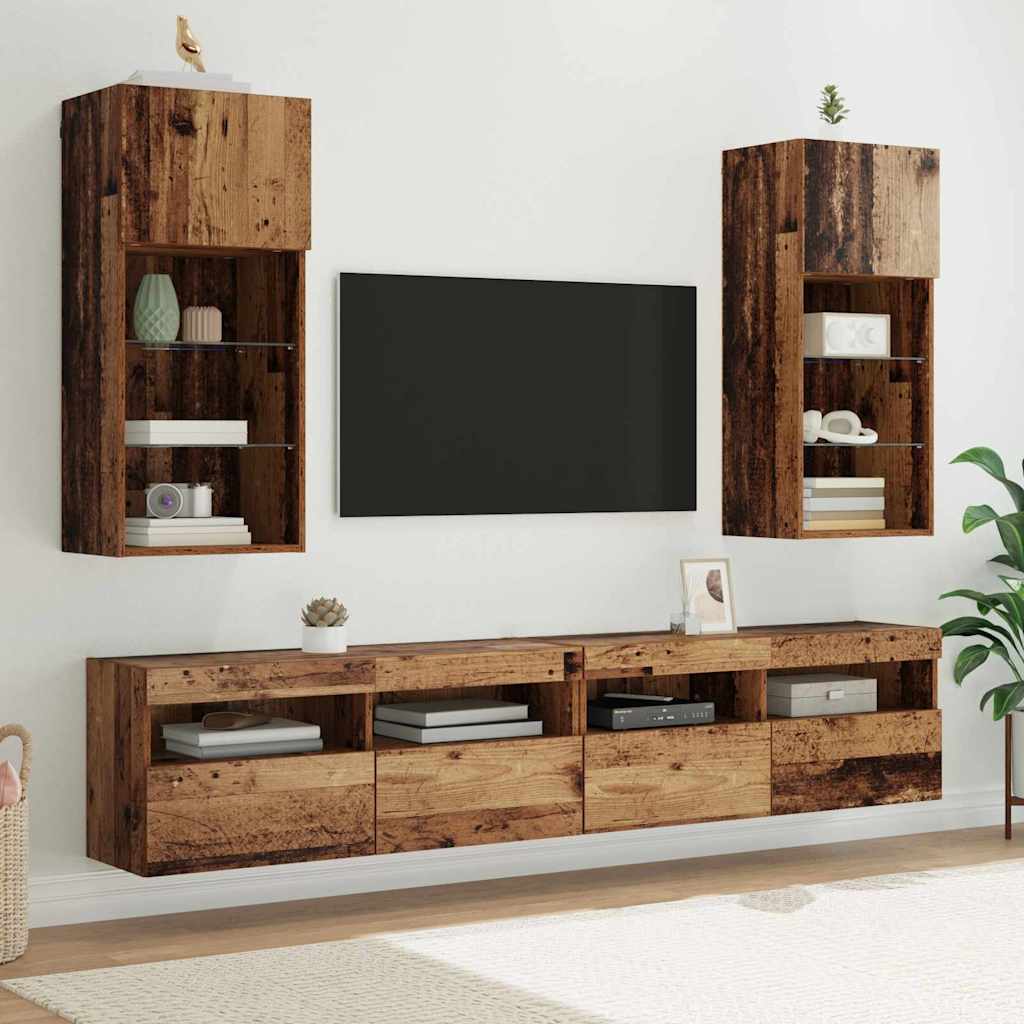 Nástěnné Tv Skříně 2 Pcs Staré Dřevo Kompozitní Dřevo