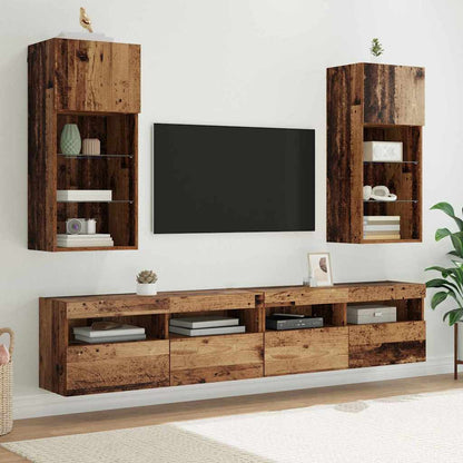 Nástěnné Tv Skříně 2 Pcs Staré Dřevo Kompozitní Dřevo