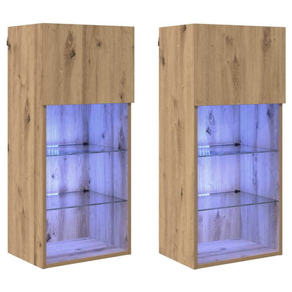 Nástěnné Tv Skříně 2 Pcs Artisanový Dub Kompozitní Dřevo