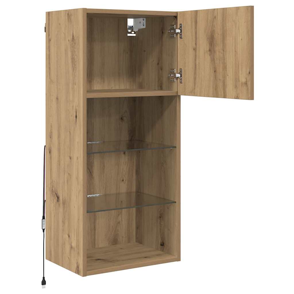Nástěnné Tv Skříně 2 Pcs Artisanový Dub Kompozitní Dřevo