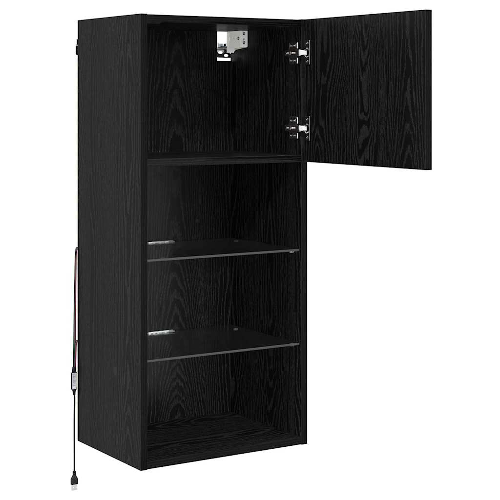 Nástěnné Tv Skříně 2 Pcs Černý Dub Kompozitní Dřevo
