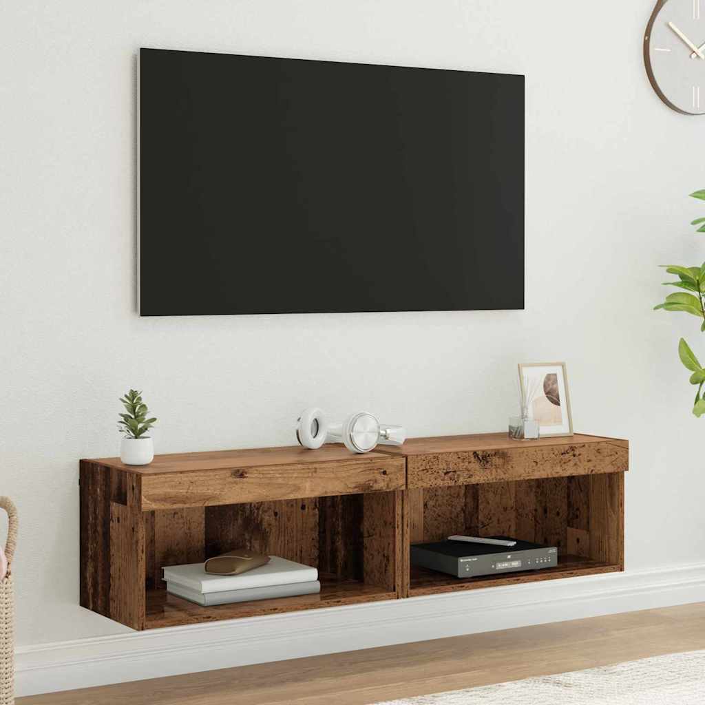 Sestava Tv Skříněk 2 Pcs Staré Dřevo Kompozitní Dřevo