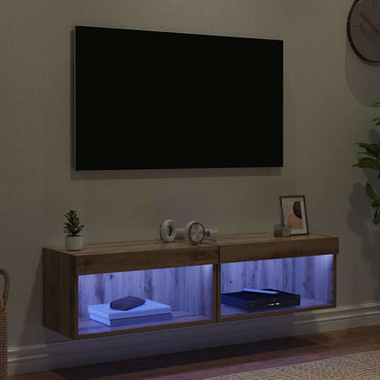 Sestava Tv Skříněk 2 Pcs Artisanový Dub Kompozitní Dřevo