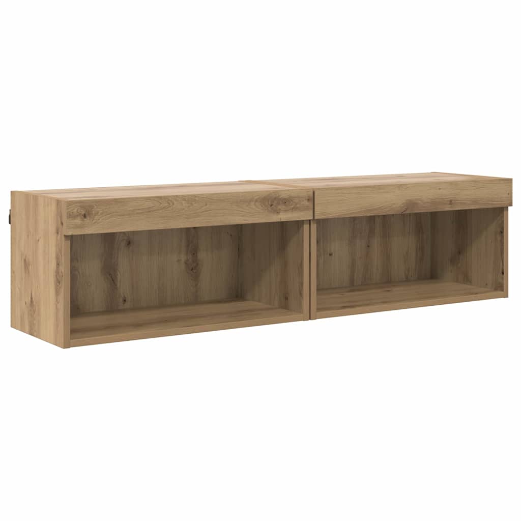 Sestava Tv Skříněk 2 Pcs Artisanový Dub Kompozitní Dřevo