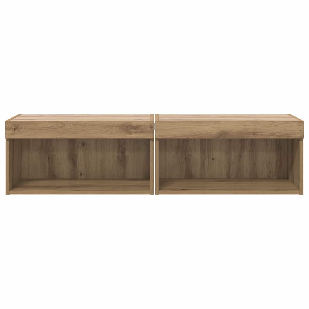 Sestava Tv Skříněk 2 Pcs Artisanový Dub Kompozitní Dřevo