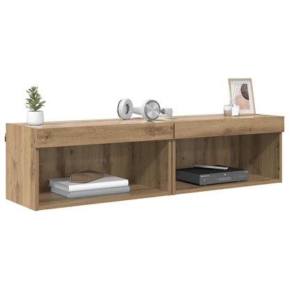 Sestava Tv Skříněk 2 Pcs Artisanový Dub Kompozitní Dřevo