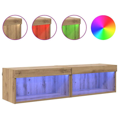 Sestava Tv Skříněk 2 Pcs Artisanový Dub Kompozitní Dřevo
