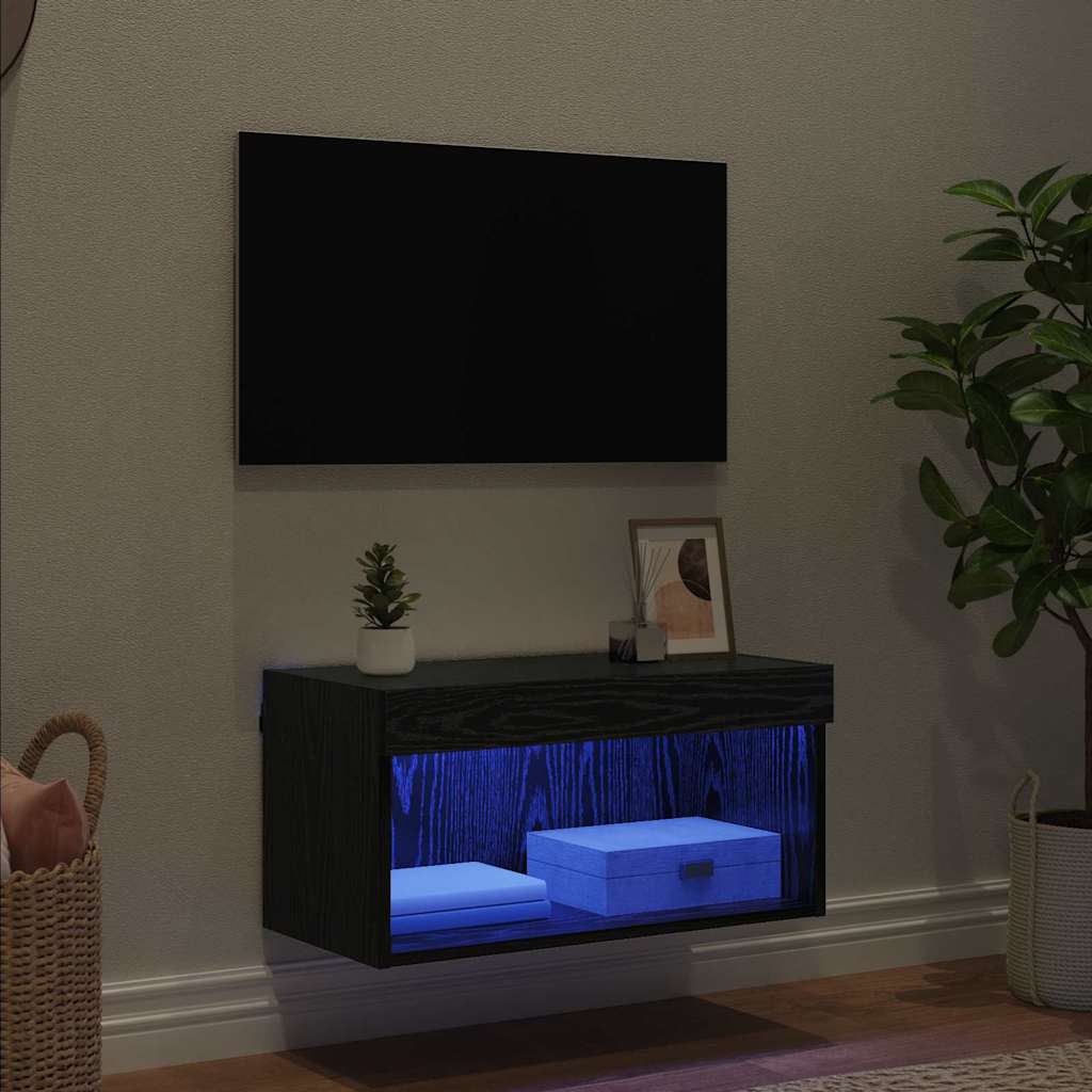 Sestava Tv Skříněk 60 X 30 X 30 Cm Černý Dub Kompozitní Dřevo