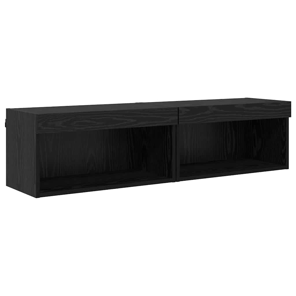Sestava Tv Skříněk 2 Pcs Černý Dub Kompozitní Dřevo
