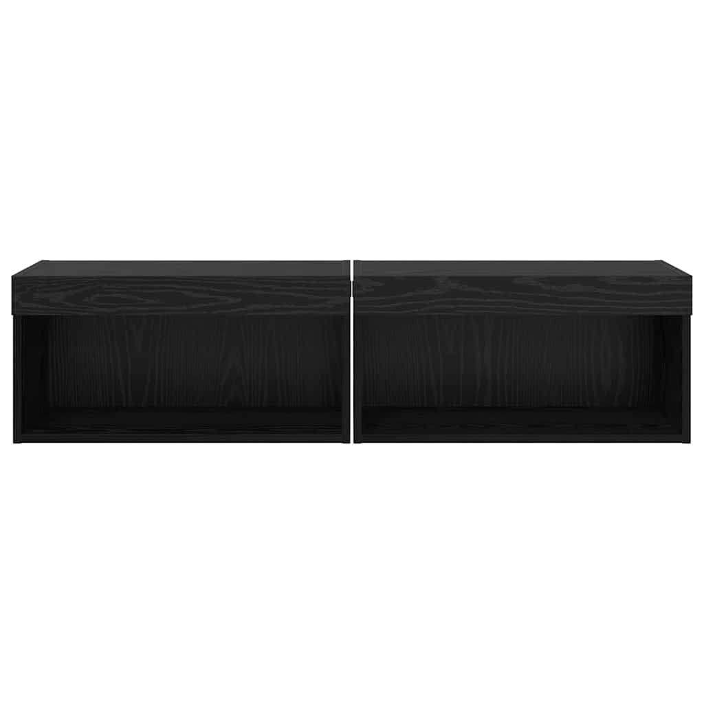 Sestava Tv Skříněk 2 Pcs Černý Dub Kompozitní Dřevo