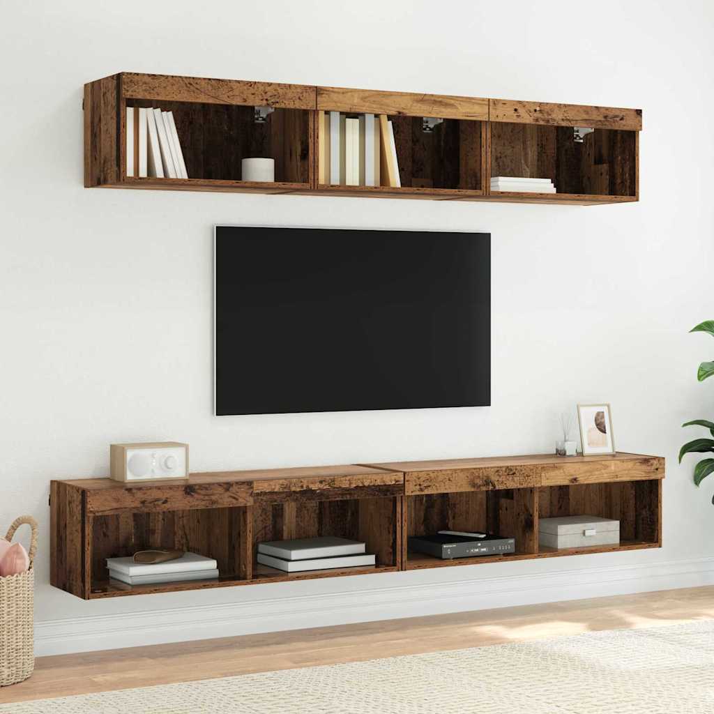 Sestava Tv Skříněk 2 Pcs Staré Dřevo Kompozitní Dřevo