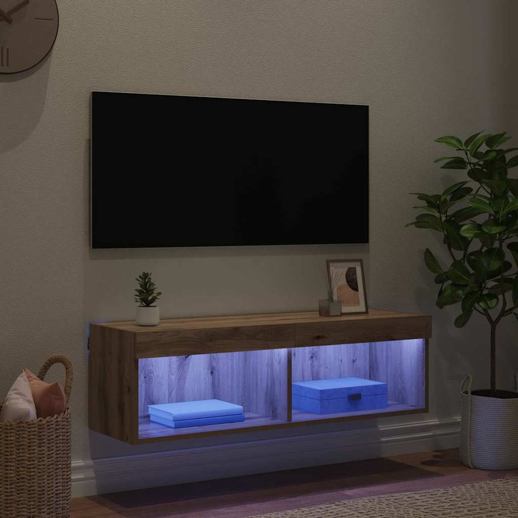 Tv Wall Cabinet 100 X 30 X 30 Cm Artisanový Dub