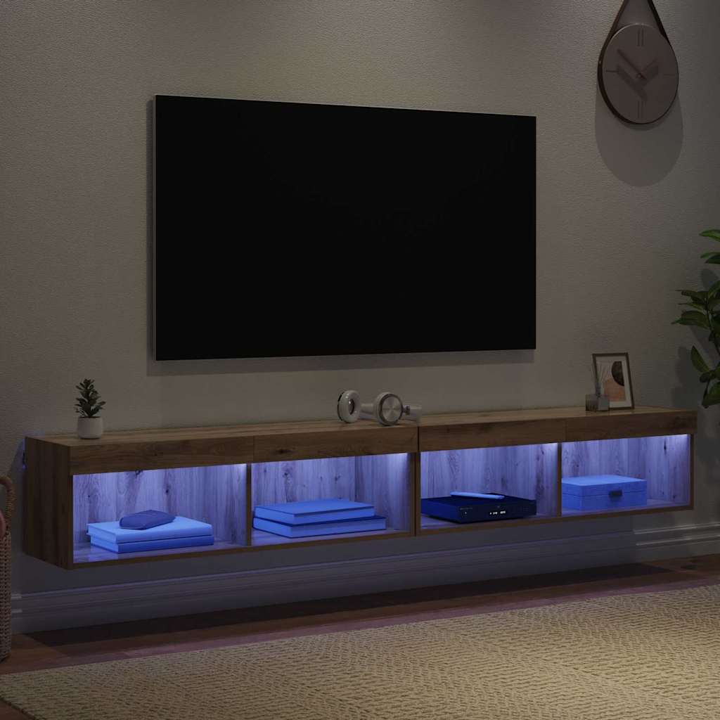 Sestava Tv Skříněk 2 Pcs Artisanový Dub Kompozitní Dřevo