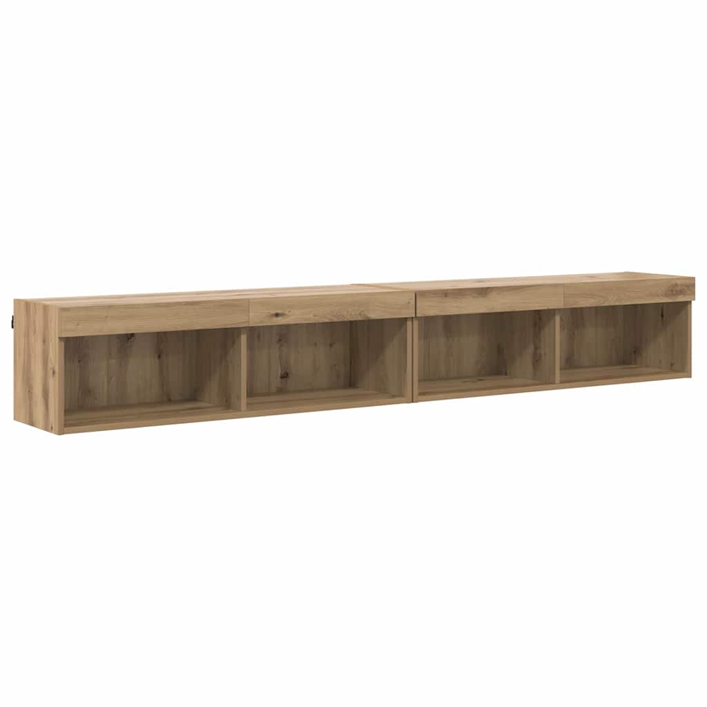 Sestava Tv Skříněk 2 Pcs Artisanový Dub Kompozitní Dřevo