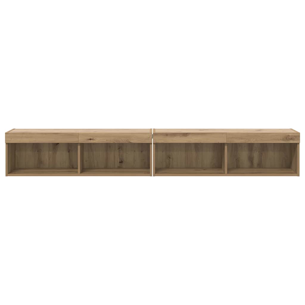 Sestava Tv Skříněk 2 Pcs Artisanový Dub Kompozitní Dřevo