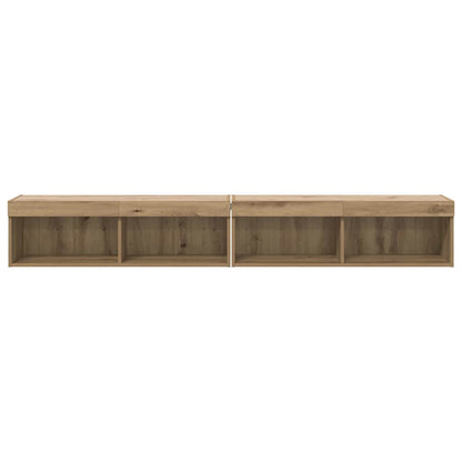 Sestava Tv Skříněk 2 Pcs Artisanový Dub Kompozitní Dřevo