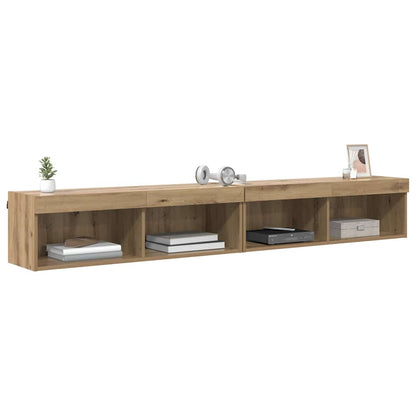 Sestava Tv Skříněk 2 Pcs Artisanový Dub Kompozitní Dřevo