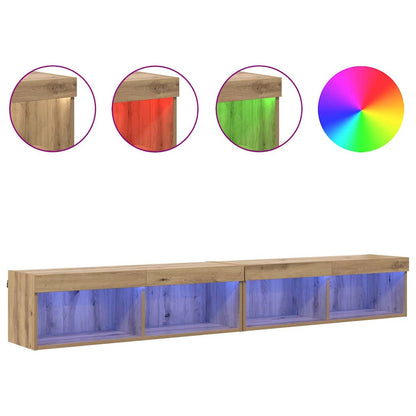 Sestava Tv Skříněk 2 Pcs Artisanový Dub Kompozitní Dřevo