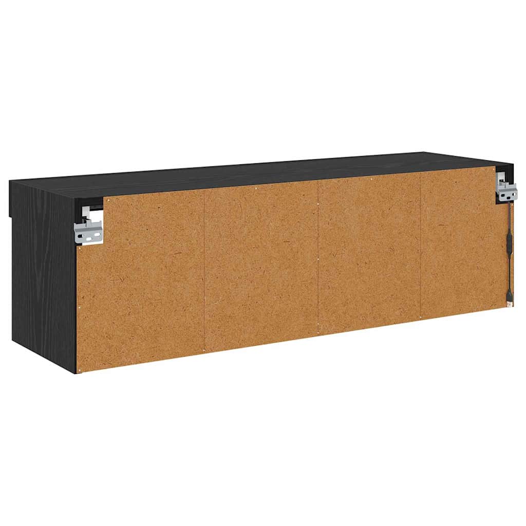 Tv Wall Cabinet 100 X 30 X 30 Cm Černý Dub Kompozitní Dřevo
