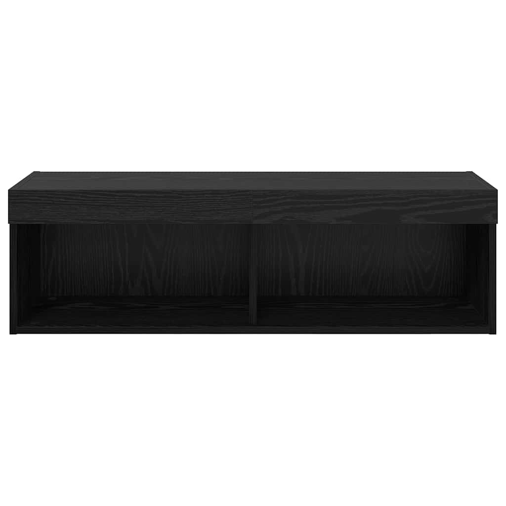 Tv Wall Cabinet 100 X 30 X 30 Cm Černý Dub Kompozitní Dřevo
