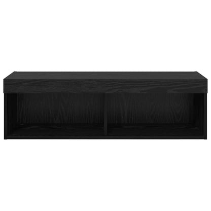 Tv Wall Cabinet 100 X 30 X 30 Cm Černý Dub Kompozitní Dřevo