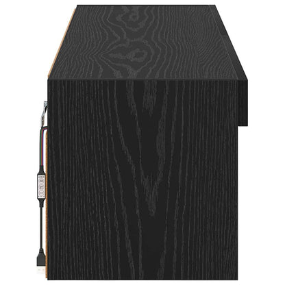 Tv Wall Cabinet 100 X 30 X 30 Cm Černý Dub Kompozitní Dřevo