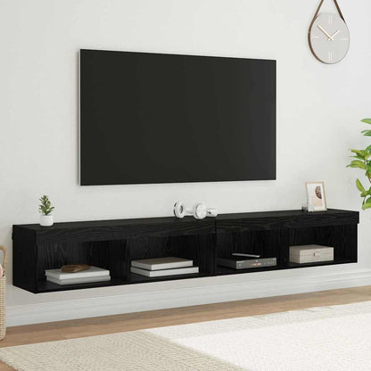 Sestava Tv Skříněk 2 Pcs Černý Dub Kompozitní Dřevo